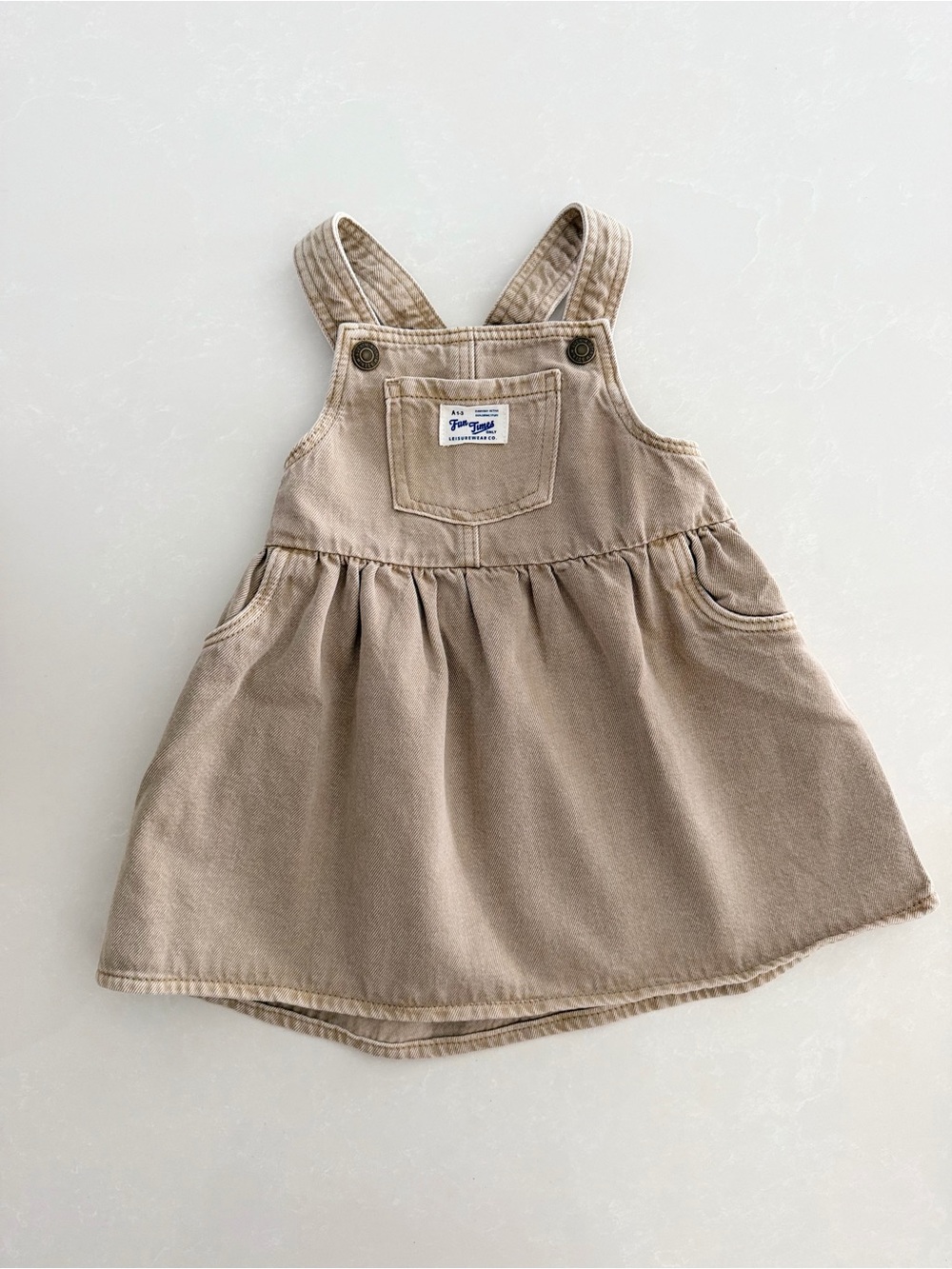 H&M Baby Neutral/Beige Overall Dress โข Size 18M